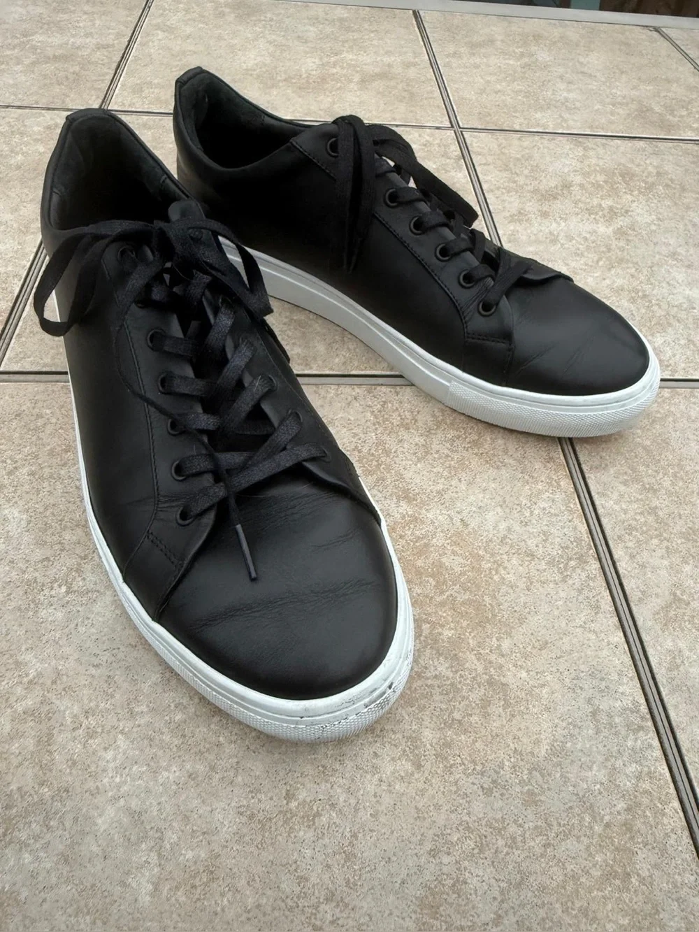 Thursday Premier Low Top fashion sneakers in black leather size 12